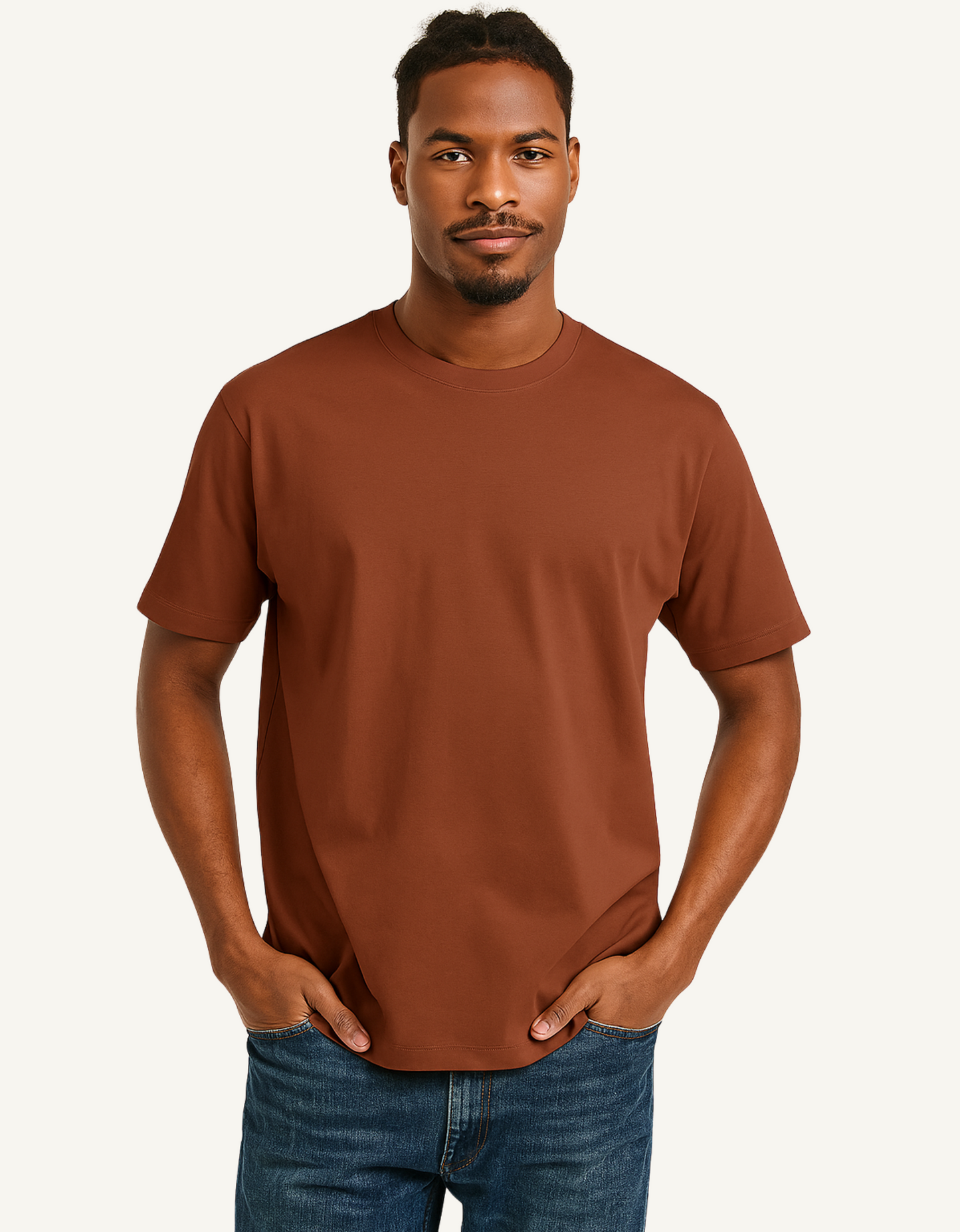Men’s Classic Crew Neck Plain T-Shirt – 100% Cotton, Regular Fit, Premium Bio-Wash