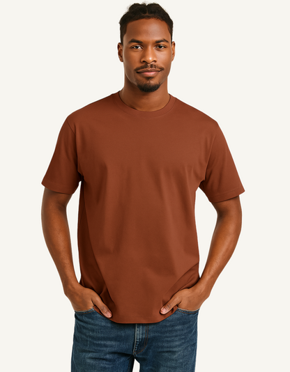 Men’s Classic Crew Neck Plain T-Shirt – 100% Cotton, Regular Fit, Premium Bio-Wash