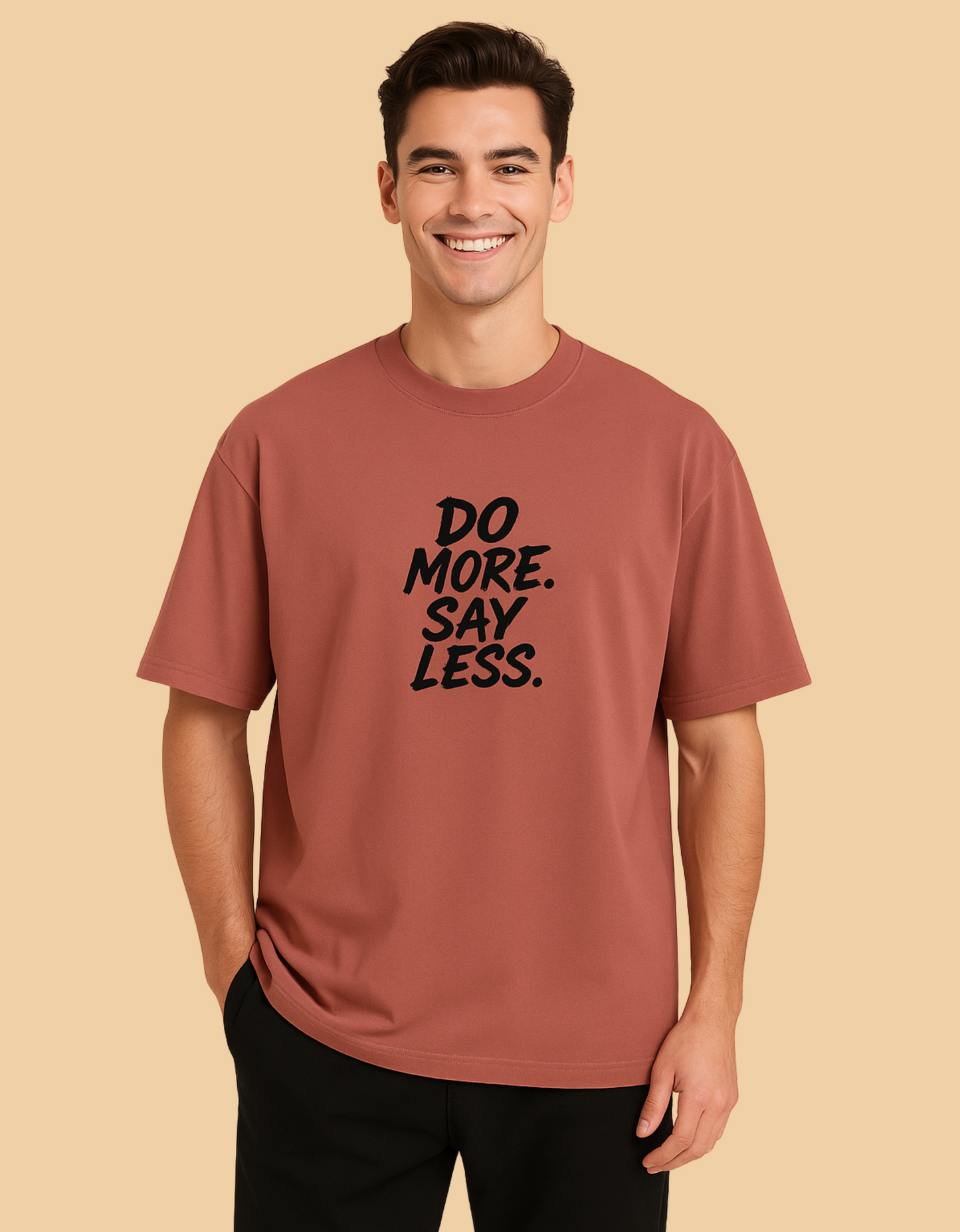 Unisex Oversized Classic T-Shirt | "Do More Say Less" Graphic Tee | 240 GSM 100% Cotton