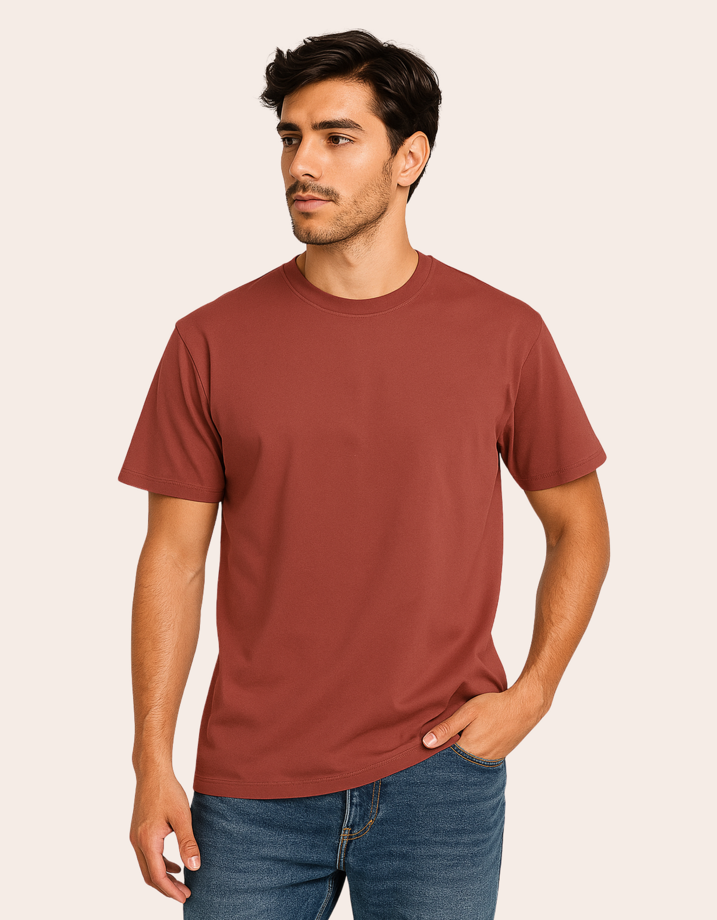 Men’s Classic Crew Neck Plain T-Shirt – 100% Cotton, Regular Fit, Premium Bio-Wash