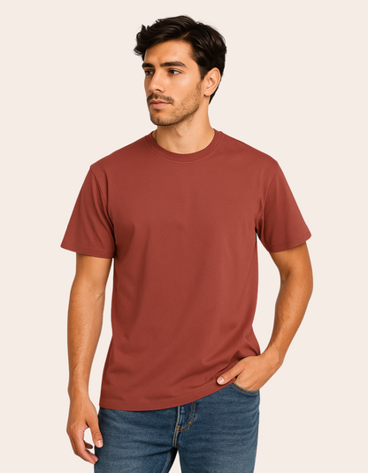 Men’s Classic Crew Neck Plain T-Shirt – 100% Cotton, Regular Fit, Premium Bio-Wash