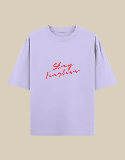 Unisex Oversized Classic T-Shirt – Stay Fearless Print | 240 GSM 100% Cotton, Bio-Washed, Super Combed