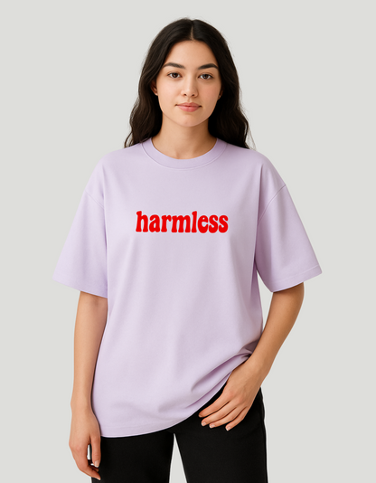 Unisex Terry Oversized Drop Shoulder T-Shirt – "Harmless" Print | 260 GSM Cotton Blend