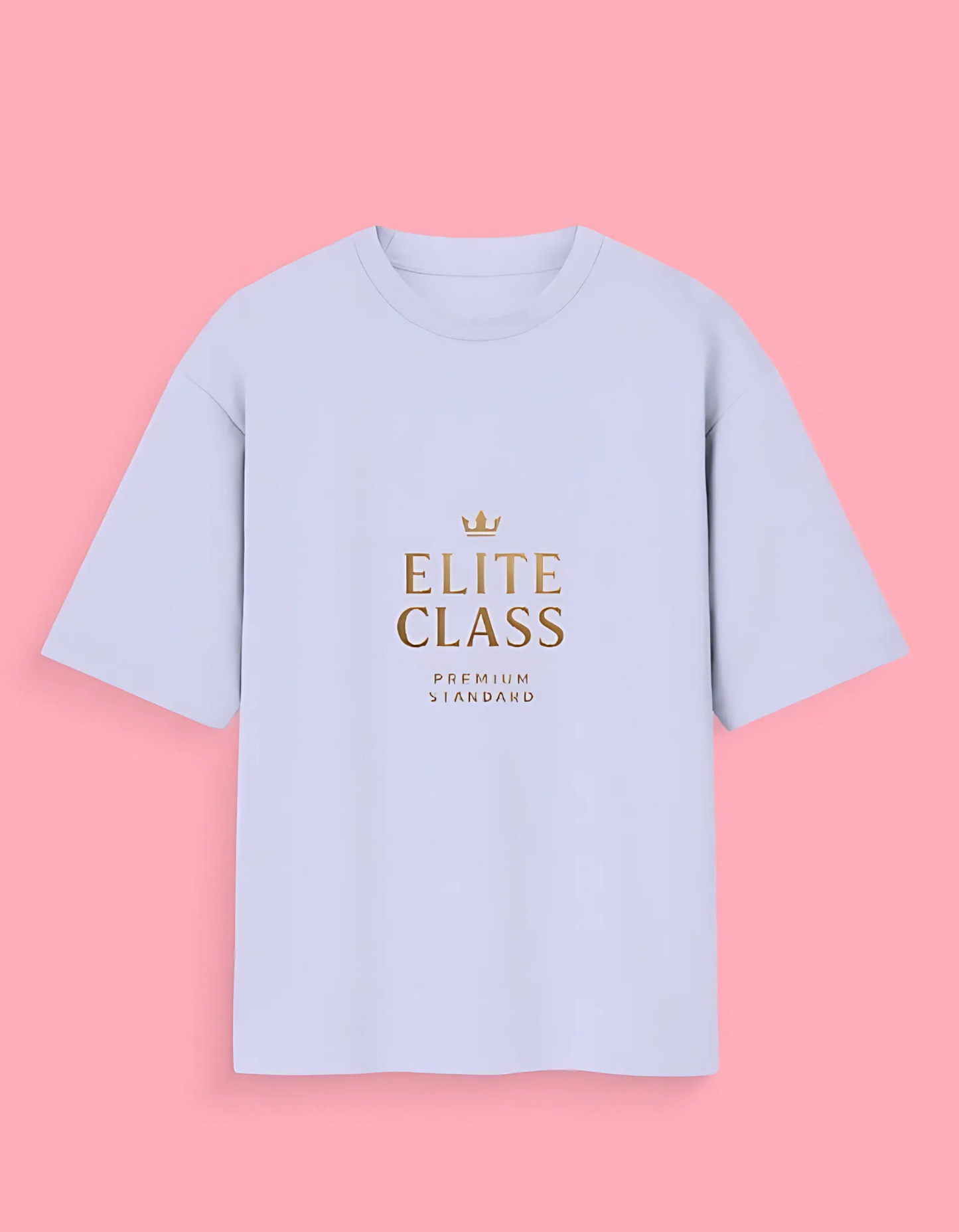 Unisex Oversized T-Shirt – “Elite Class” Premium Gold Text Design | 180 GSM, 100% Cotton, Streetwear Fit