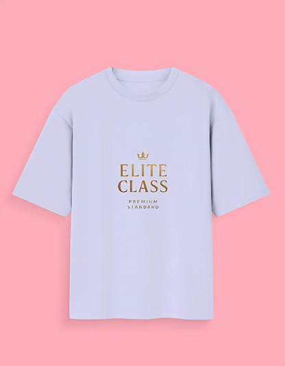 Unisex Oversized T-Shirt – “Elite Class” Premium Gold Text Design | 180 GSM, 100% Cotton, Streetwear Fit