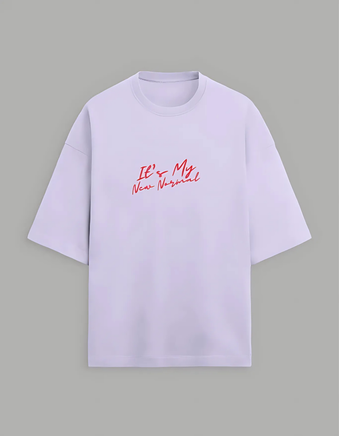 Unisex Terry Oversized T-Shirt – “It’s My New Normal” Slogan Print | 260 GSM | Cotton-Poly Blend | Drop Shoulder | Streetwear Fit