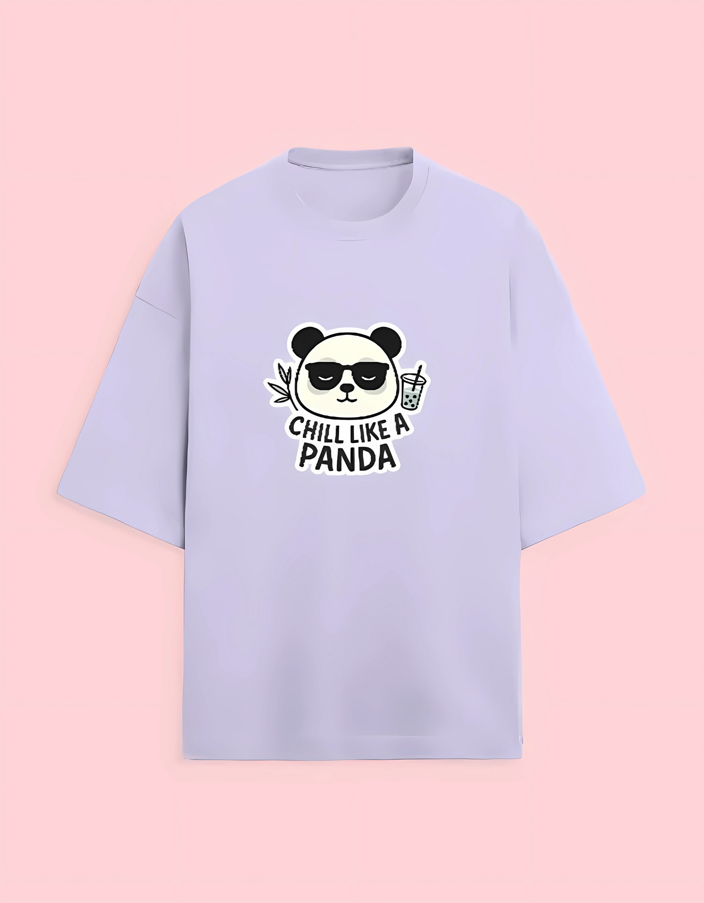 Unisex Terry Oversized T-Shirt | 280 GSM Cotton Blend | Chill Like a Panda Graphic