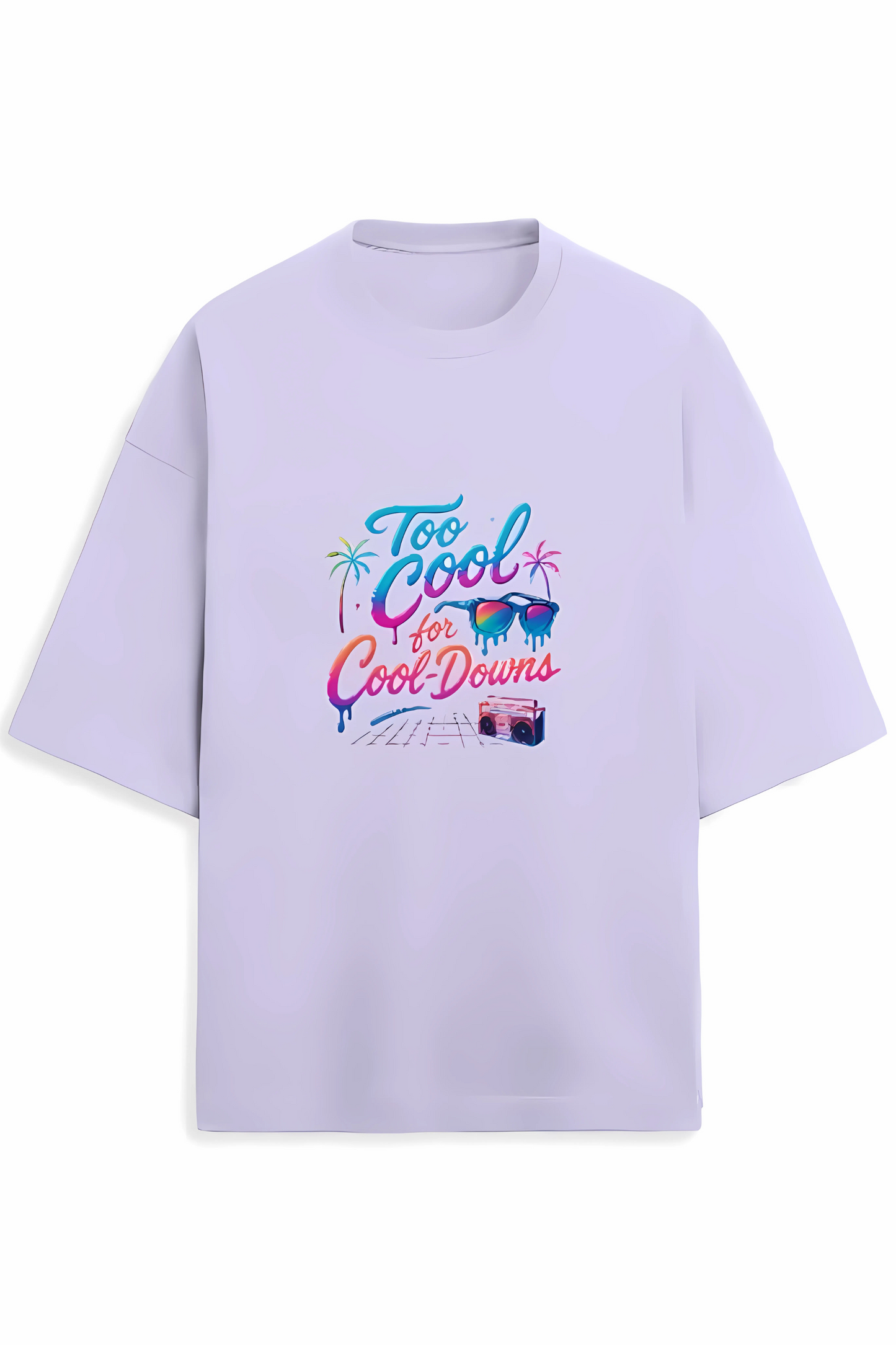 Men's Oversized Terry T-Shirt | “Too Cool for Cool-Downs” Neon Graphic | 280 GSM | Drop Shoulder | Streetwear Unisex Style