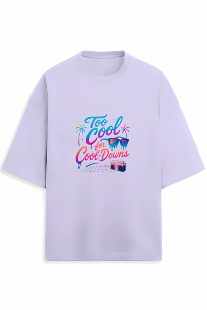 Men's Oversized Terry T-Shirt | “Too Cool for Cool-Downs” Neon Graphic | 280 GSM | Drop Shoulder | Streetwear Unisex Style