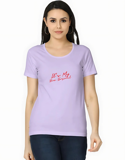 Women’s Classic Black T-Shirt – “It’s My New Normal” Graphic Print | 100% Super Combed Cotton | 180 GSM | Regular Fit