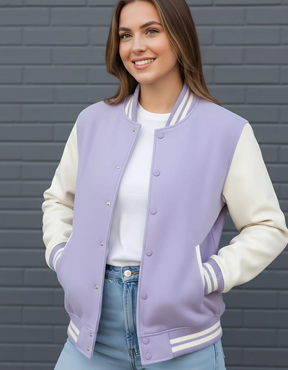 Classic Unisex Varsity Jacket | Premium 300 GSM Cotton, 100% Cotton, Pre-Shrunk, Two Front Pockets