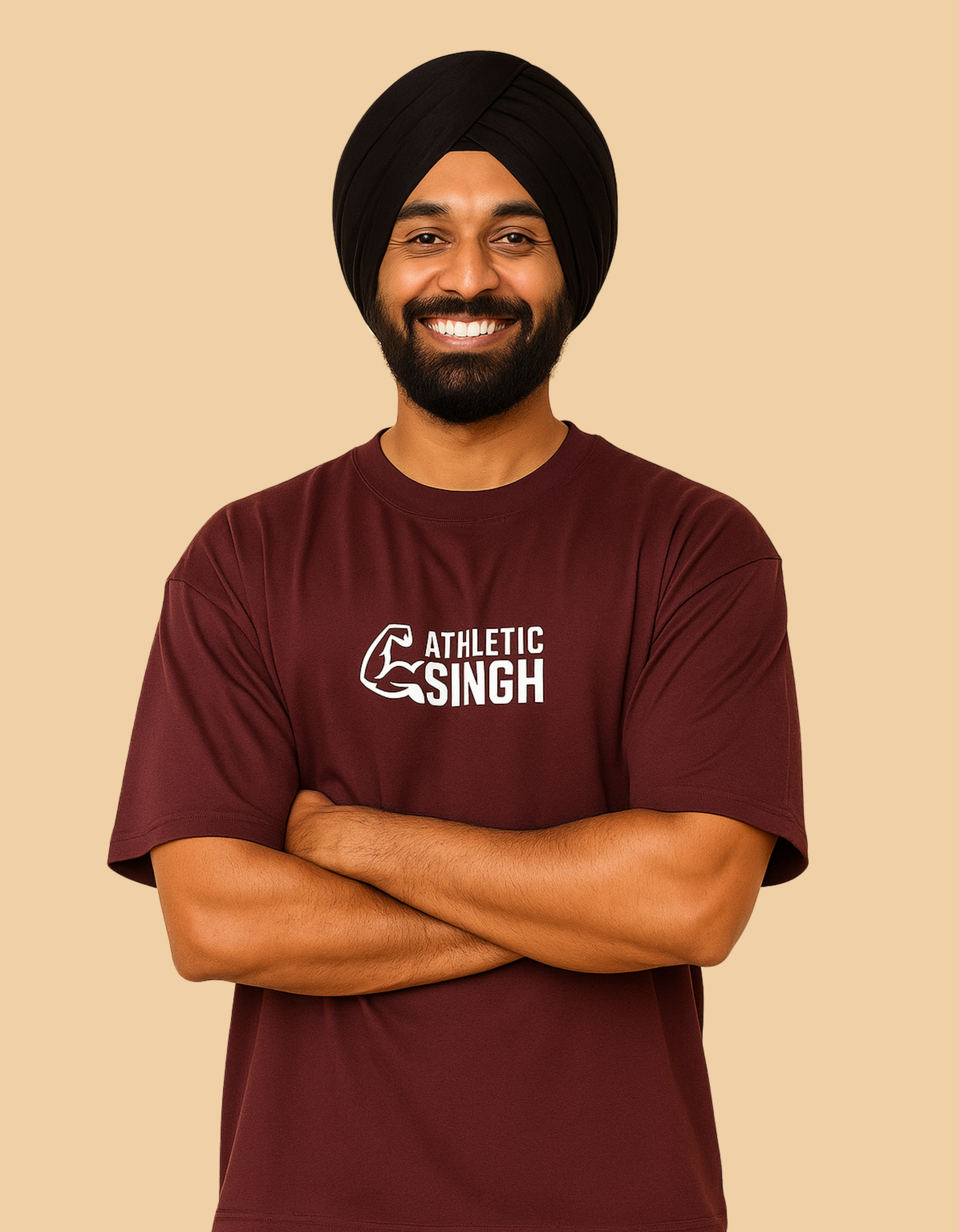 Unisex Oversized Classic T-Shirt | Athletic Singh Printed Design | 240 GSM 100% Cotton Bio-Washed