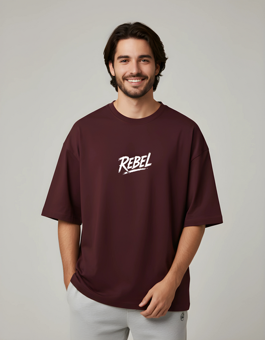 Unisex Terry Oversized Drop Shoulder T-Shirt – Rebel Graphic Print | 260 GSM Cotton Blend