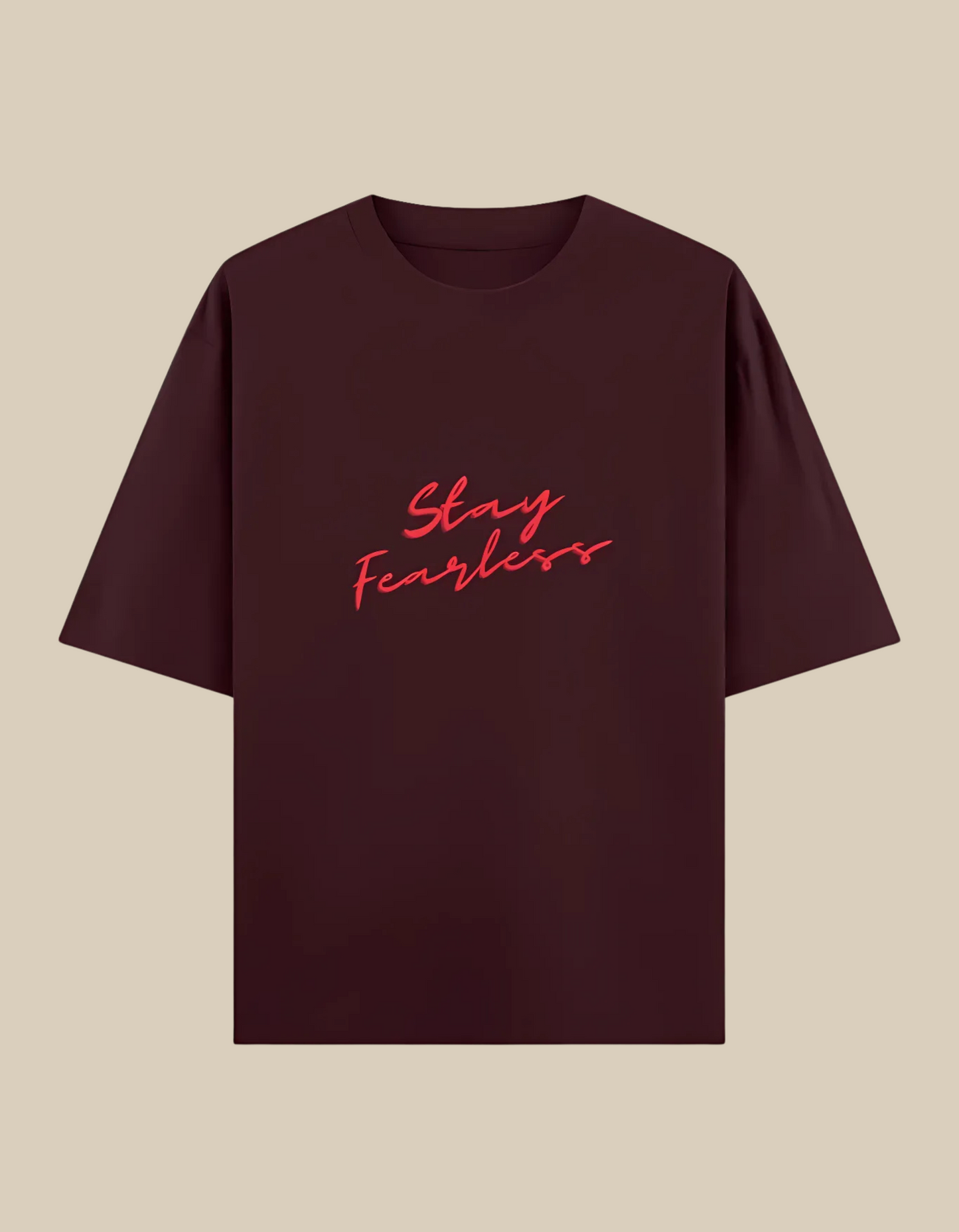 Unisex Oversized Classic T-Shirt – Stay Fearless Print | 240 GSM 100% Cotton, Bio-Washed, Super Combed