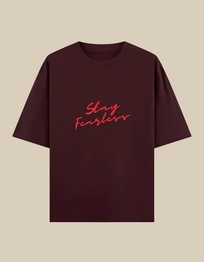 Unisex Oversized Classic T-Shirt – Stay Fearless Print | 240 GSM 100% Cotton, Bio-Washed, Super Combed