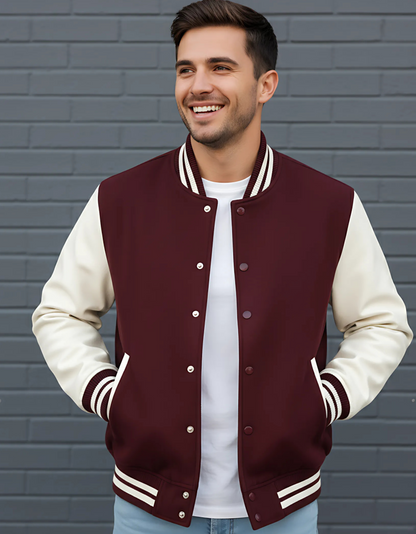 Classic Unisex Varsity Jacket | Premium 300 GSM Cotton, 100% Cotton, Pre-Shrunk, Two Front Pockets