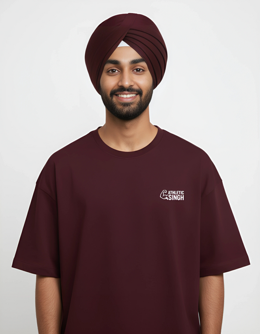 Unisex Terry Oversized Tee | 'Athletic Singh' Drop Shoulder Heavyweight T-Shirt