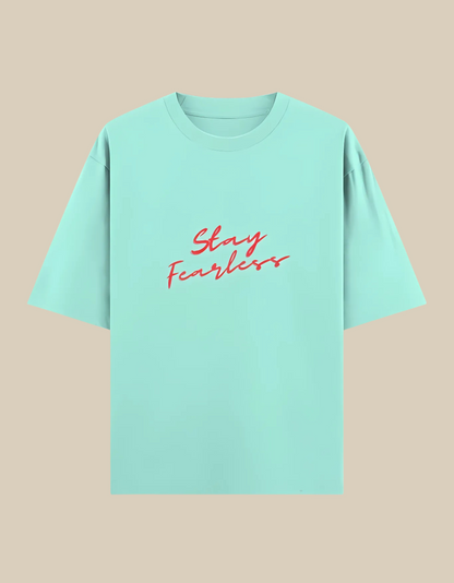 Unisex Oversized Classic T-Shirt – Stay Fearless Print | 240 GSM 100% Cotton, Bio-Washed, Super Combed