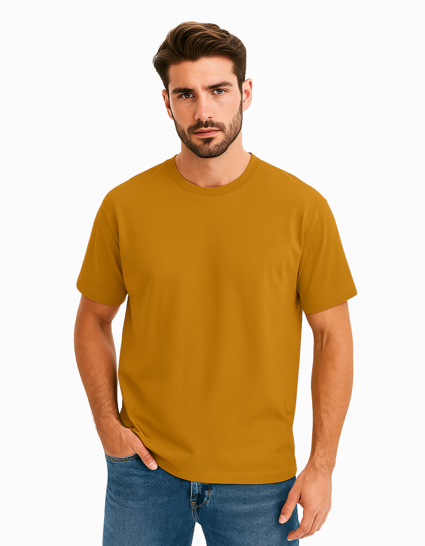 Unisex Classic Crew T-Shirt – 100% Cotton, Regular Fit, Bio-Washed, Pre-Shrunk Plain Tee