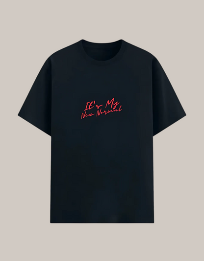 Unisex Basic Tee – “It’s My New Normal” Slogan Print | 180 GSM | Recycled Poly-Cotton | Bio-Washed | Eco-Friendly Fit