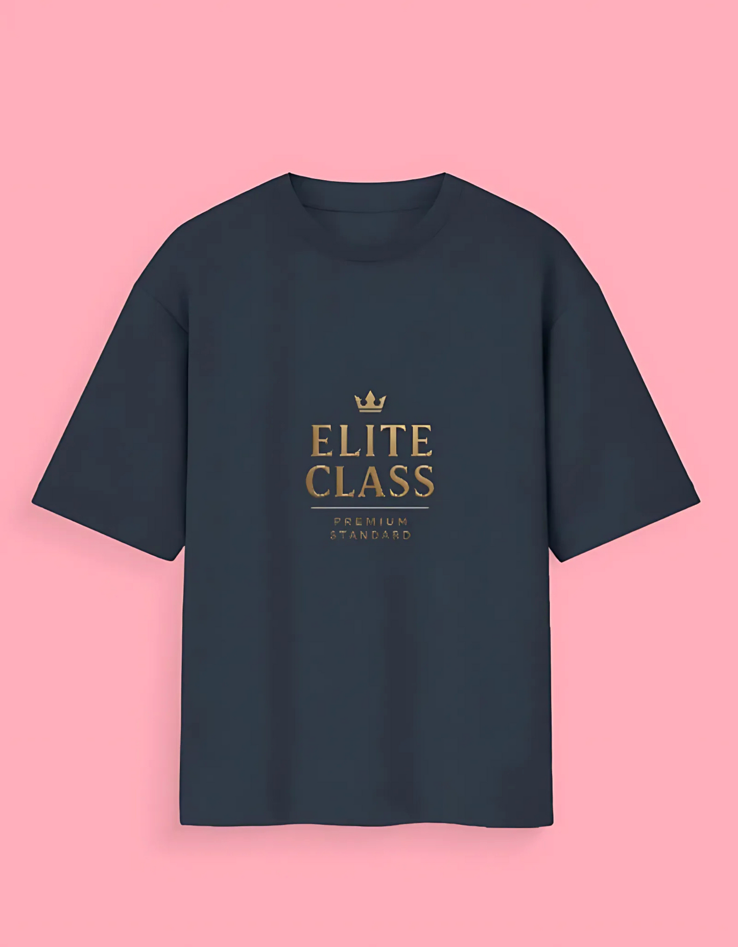 Unisex Oversized T-Shirt – “Elite Class” Premium Gold Text Design | 180 GSM, 100% Cotton, Streetwear Fit