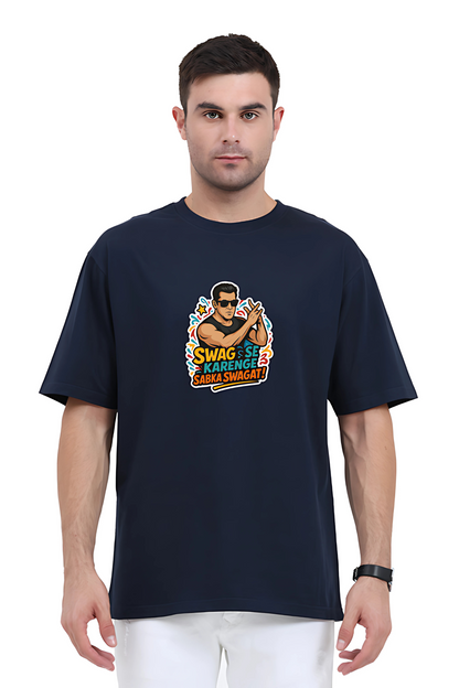 Swag Se Karenge Oversized Unisex T-Shirt – Salman Khan Dialogue Print | 180 GSM Cotton Tee for Bollywood Fans