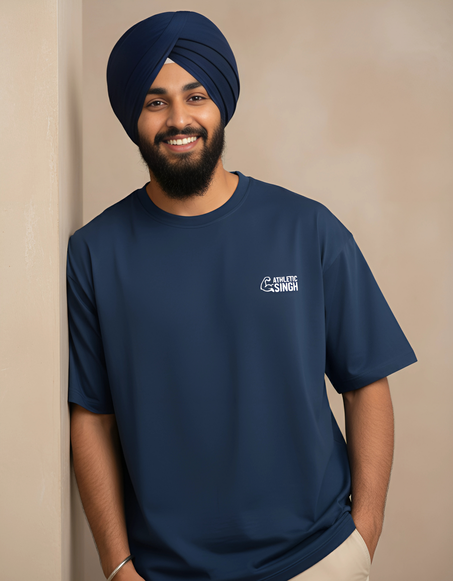 Unisex Terry Oversized Tee | 'Athletic Singh' Drop Shoulder Heavyweight T-Shirt
