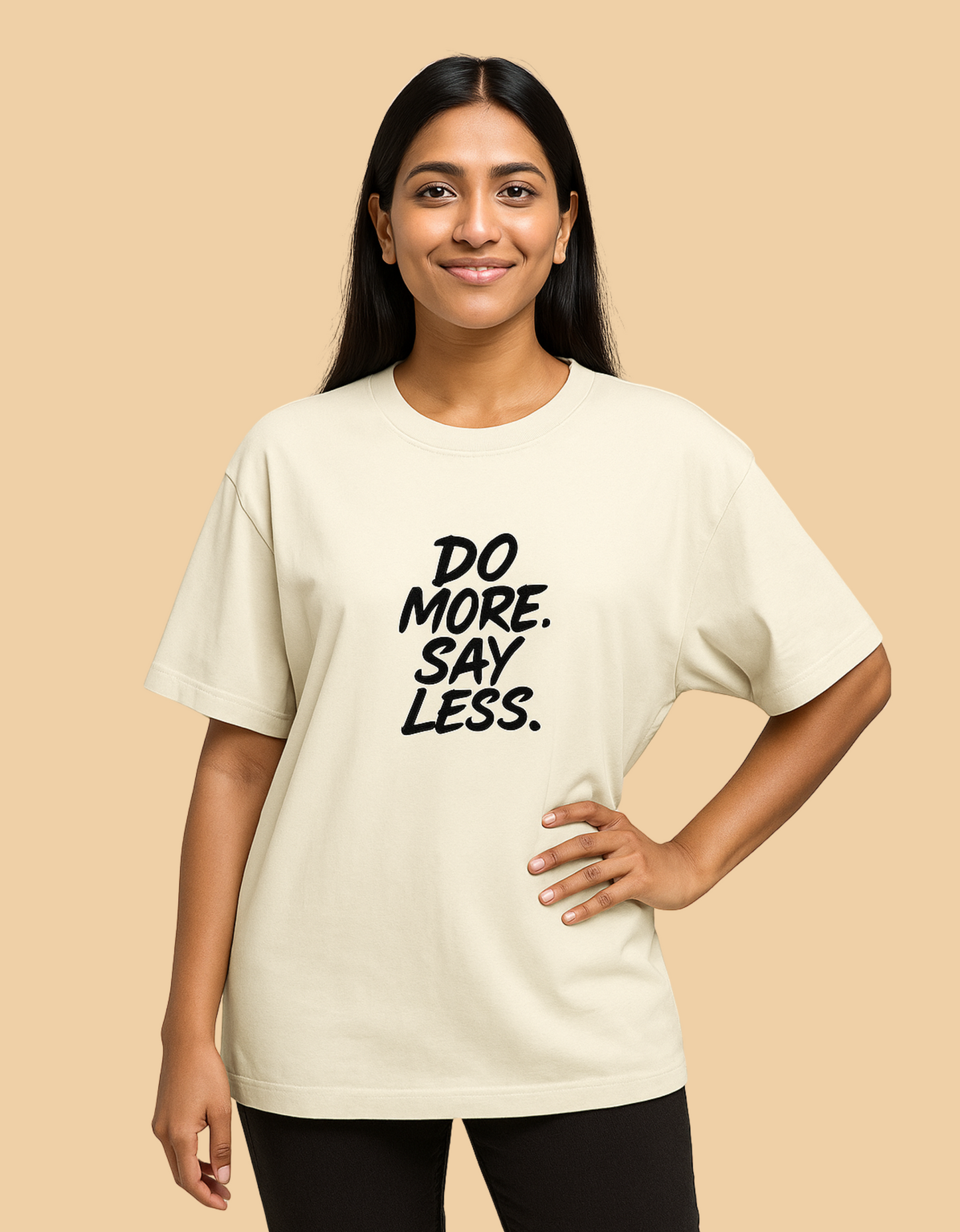 Unisex Oversized Classic T-Shirt | "Do More Say Less" Graphic Tee | 240 GSM 100% Cotton