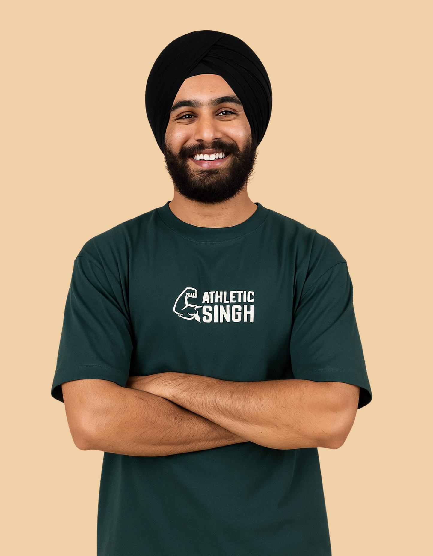 Unisex Oversized Classic T-Shirt | Athletic Singh Printed Design | 240 GSM 100% Cotton Bio-Washed