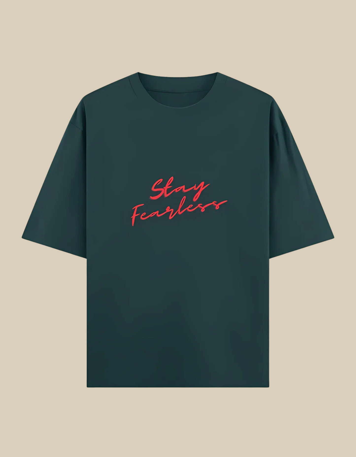 Unisex Oversized Classic T-Shirt – Stay Fearless Print | 240 GSM 100% Cotton, Bio-Washed, Super Combed