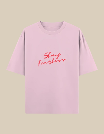 Unisex Oversized Classic T-Shirt – Stay Fearless Print | 240 GSM 100% Cotton, Bio-Washed, Super Combed