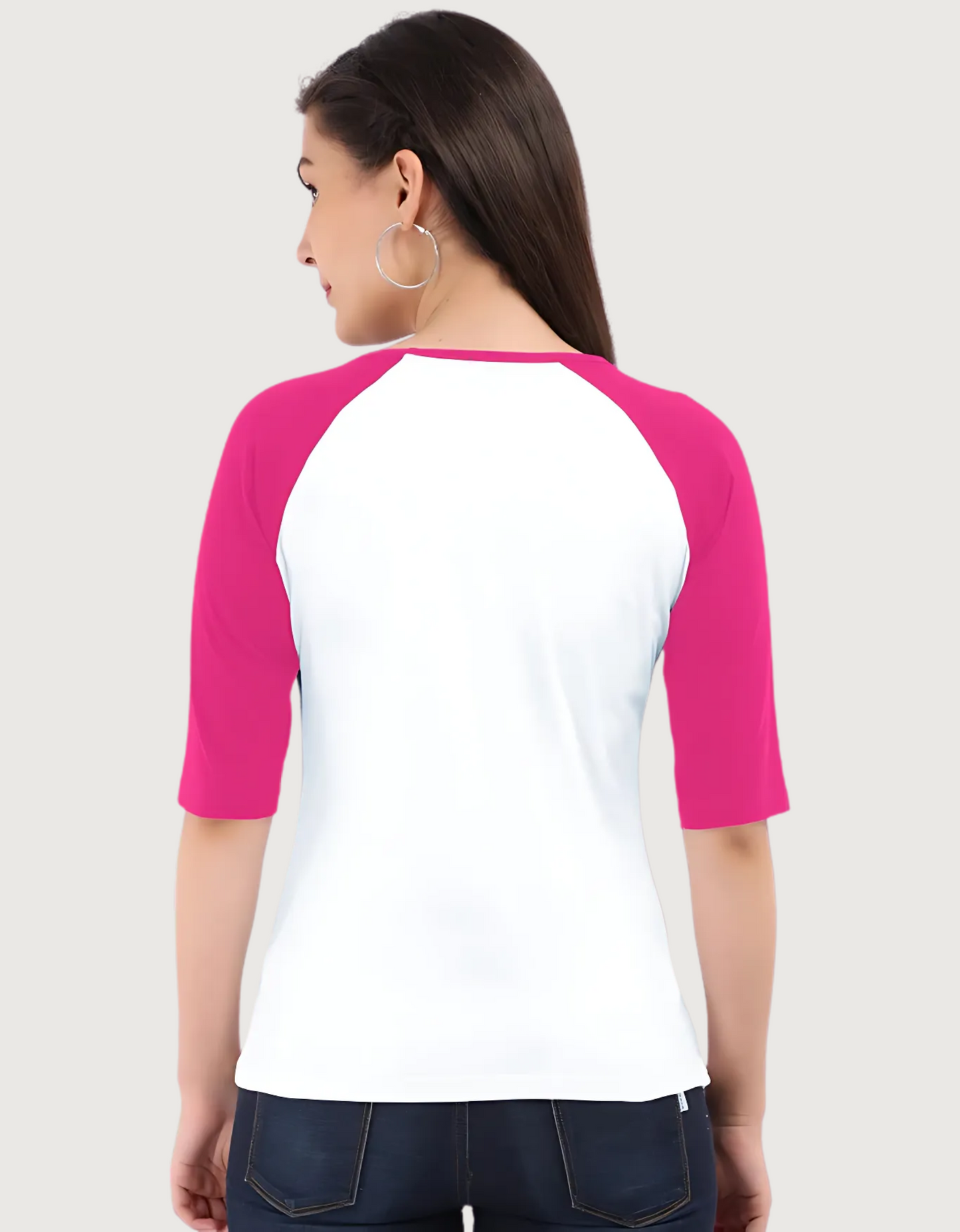 Women’s Black & White Raglan T-Shirt – “It’s My New Normal” Print | 100% Super Combed Cotton | Regular Fit | 180 GSM