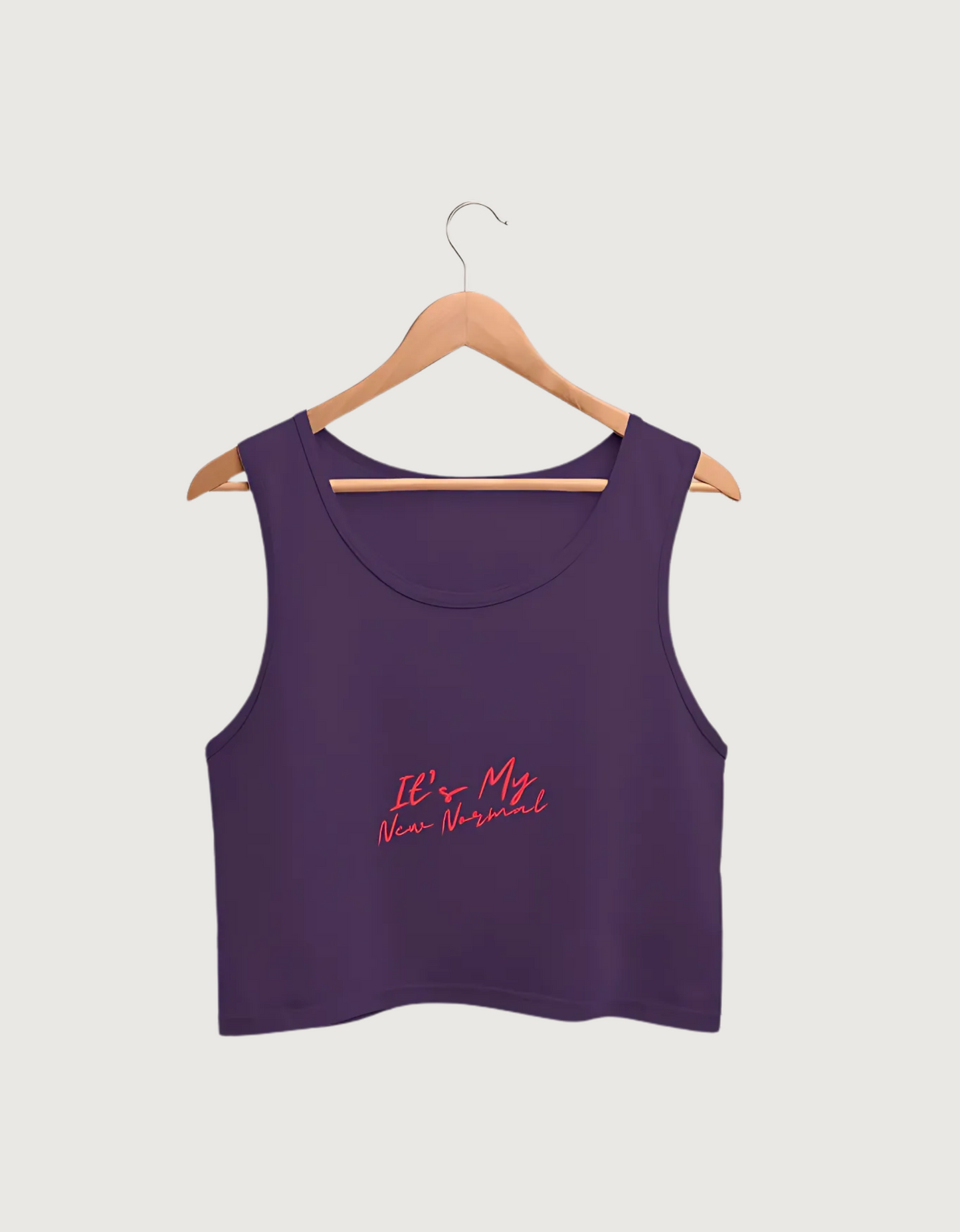 Women’s White Cotton Crop Tank – “It’s My New Normal” Printed Design | 100% Super Combed Cotton | Regular Fit