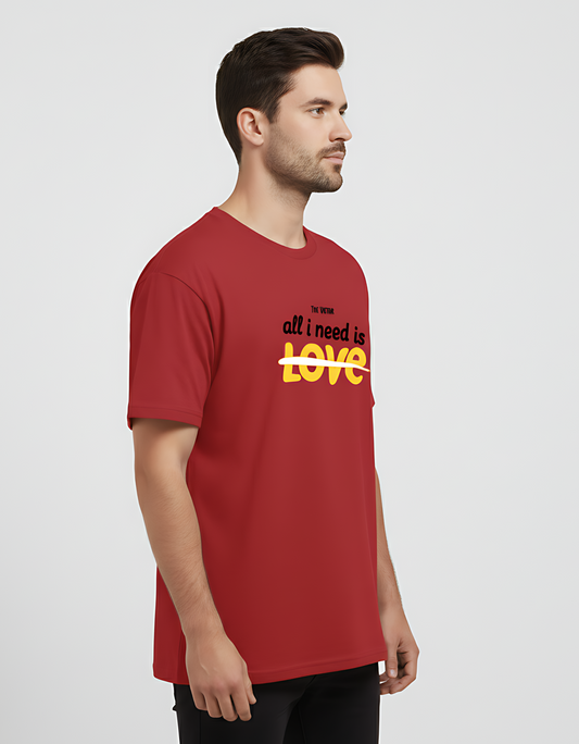 Unisex Classic Crew Red T-Shirt – 100% Cotton | Graphic Printed Tee | Regular Fit