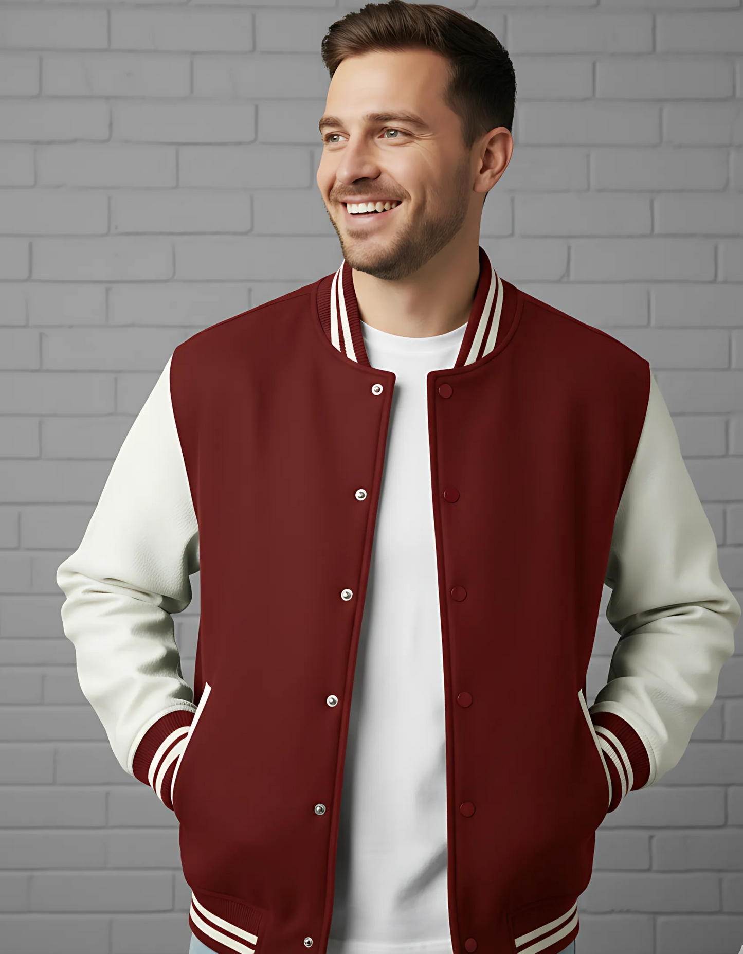 Classic Unisex Varsity Jacket | Premium 300 GSM Cotton, 100% Cotton, Pre-Shrunk, Two Front Pockets