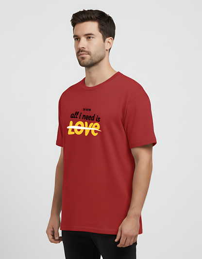 Unisex Classic Crew Red T-Shirt – 100% Cotton | Graphic Printed Tee | Regular Fit