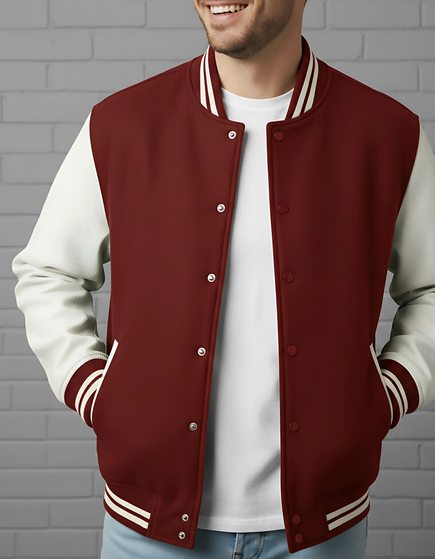Classic Unisex Varsity Jacket | Premium 300 GSM Cotton, 100% Cotton, Pre-Shrunk, Two Front Pockets