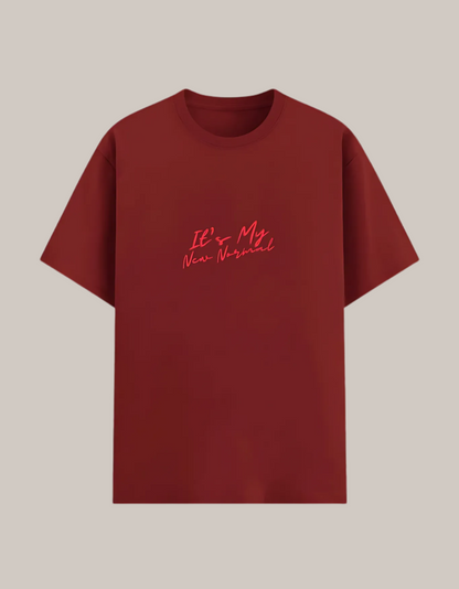 Unisex Basic Tee – “It’s My New Normal” Slogan Print | 180 GSM | Recycled Poly-Cotton | Bio-Washed | Eco-Friendly Fit