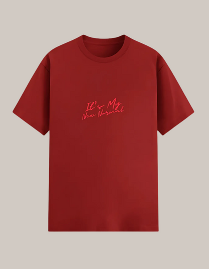 Unisex Cotton Stretch T-Shirt – “It’s My New Normal” Slogan Print | 240 GSM | Breathable | Stretchable | Bio-Washed Comfort Tee