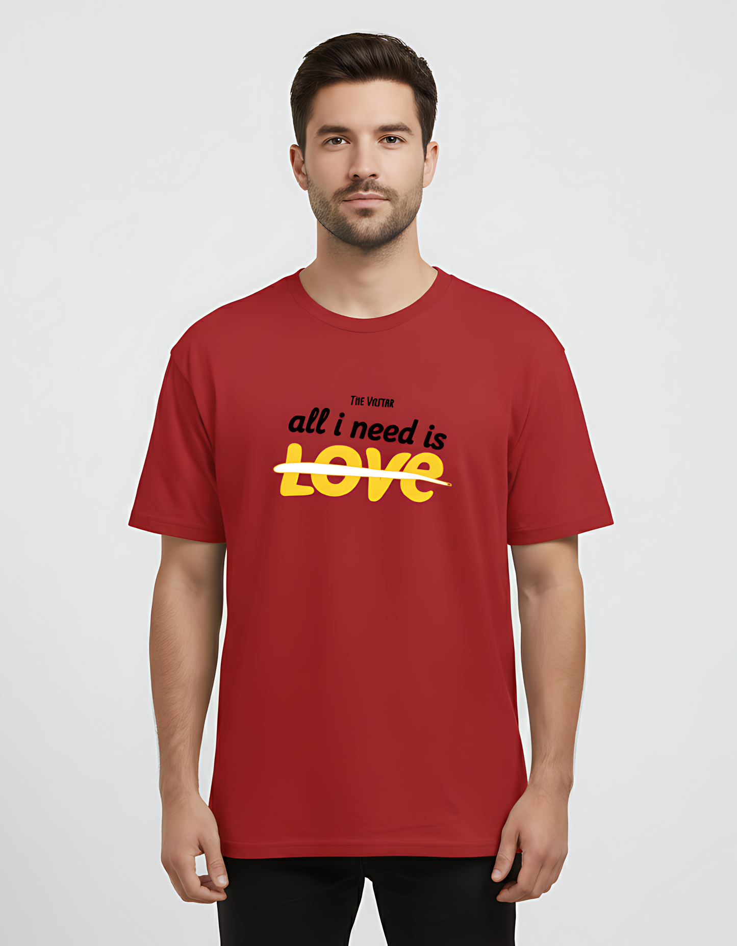 Unisex Classic Crew Red T-Shirt – 100% Cotton | Graphic Printed Tee | Regular Fit