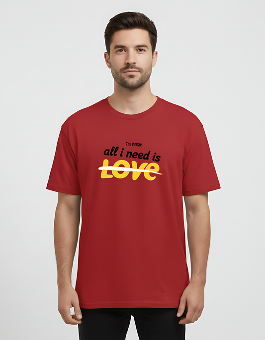Unisex Classic Crew Red T-Shirt – 100% Cotton | Graphic Printed Tee | Regular Fit