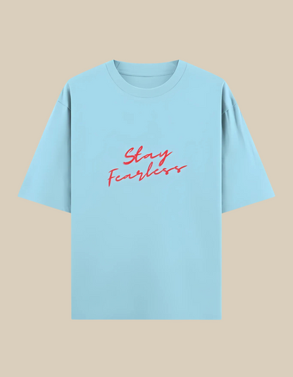 Unisex Oversized Classic T-Shirt – Stay Fearless Print | 240 GSM 100% Cotton, Bio-Washed, Super Combed