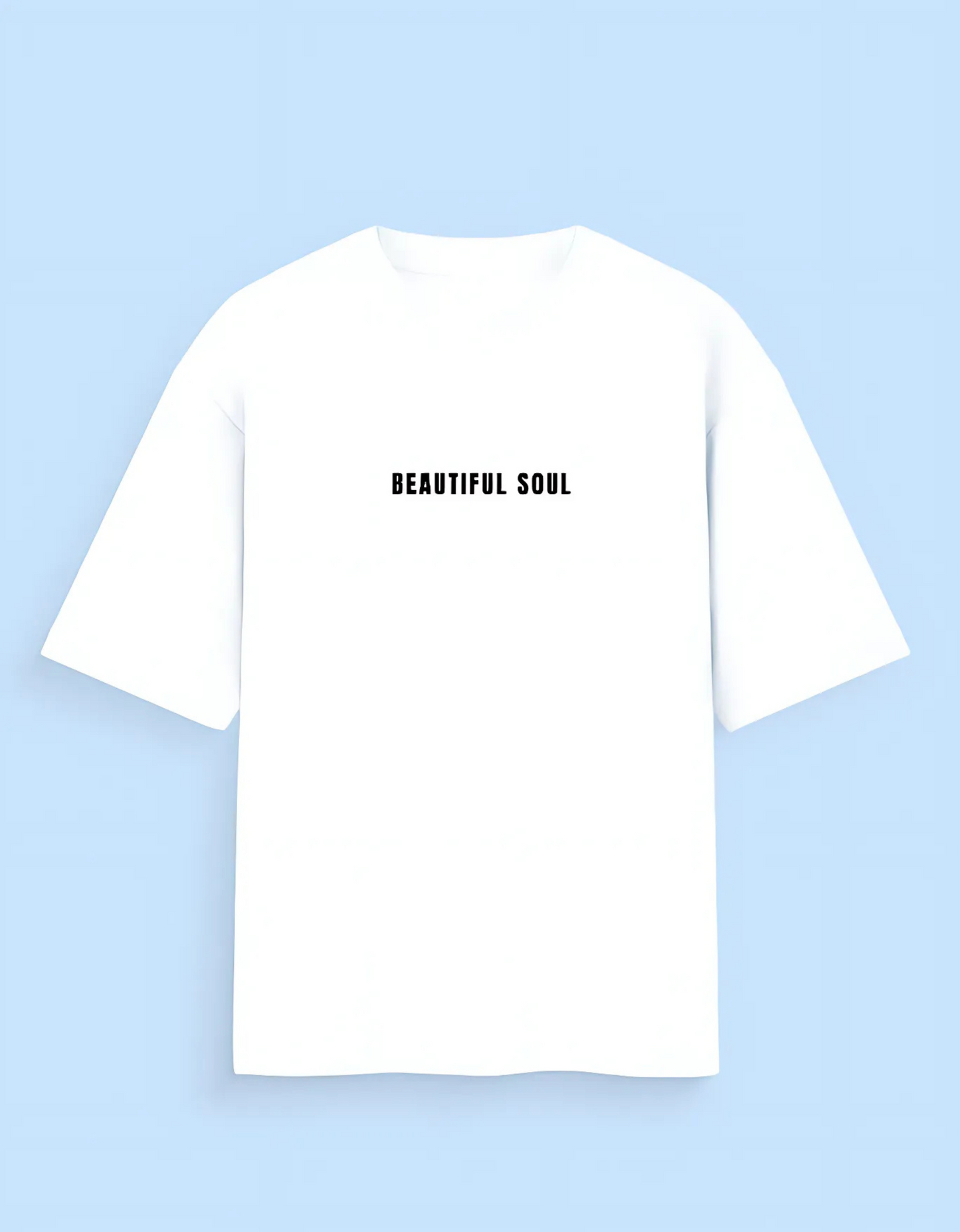 Unisex Oversized Fit 100% Cotton T-Shirt – Beautiful Soul Bold Typography Print | 180 GSM, Pre-Shrunk, Street Style Tee