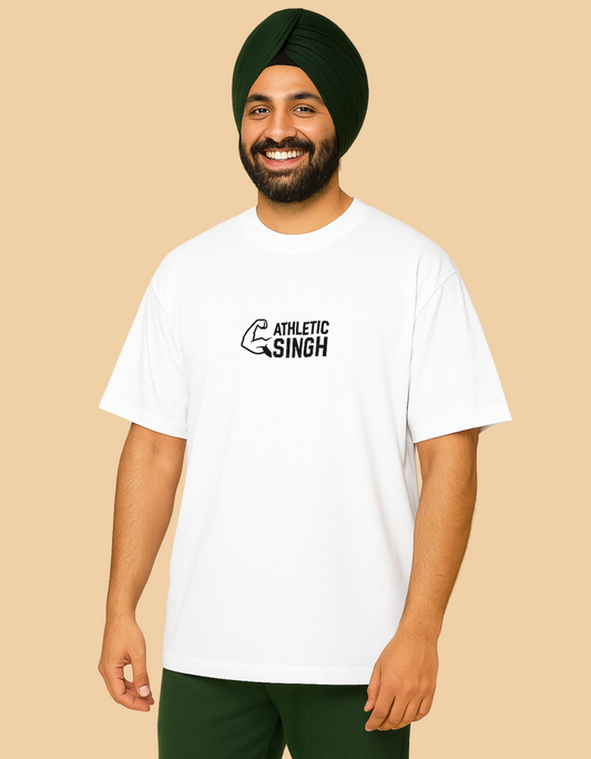 Unisex Oversized Classic T-Shirt – Athletic Singh Design | 240 GSM 100% Cotton, Bio Washed