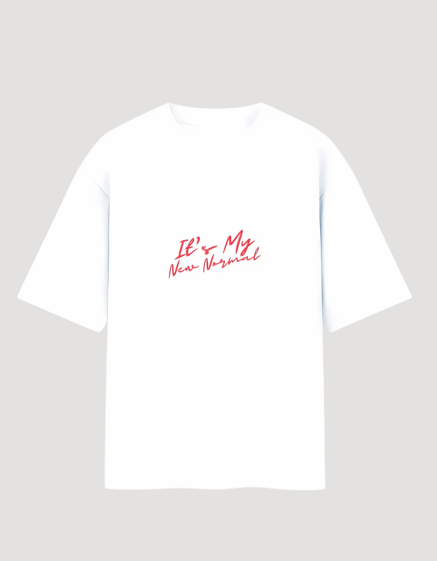Unisex Oversized Cotton T-Shirt – 180 GSM | "It's My New Normal" Minimal Slogan Tee