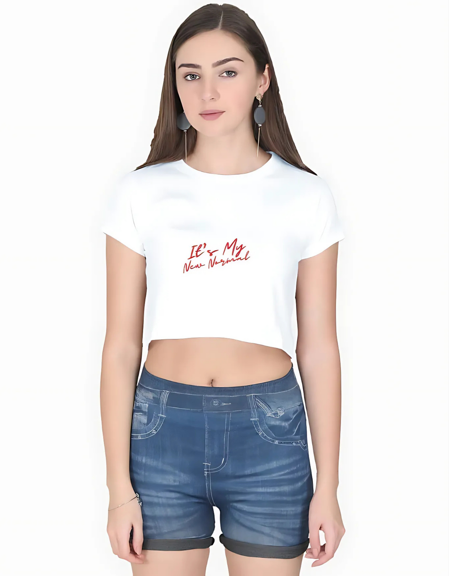 Women’s Cotton Crop Top – “It’s My New Normal” Print | 100% Super Combed Cotton | 180 GSM | Gen Z Style | Pre-Shrunk & Bio-Washed