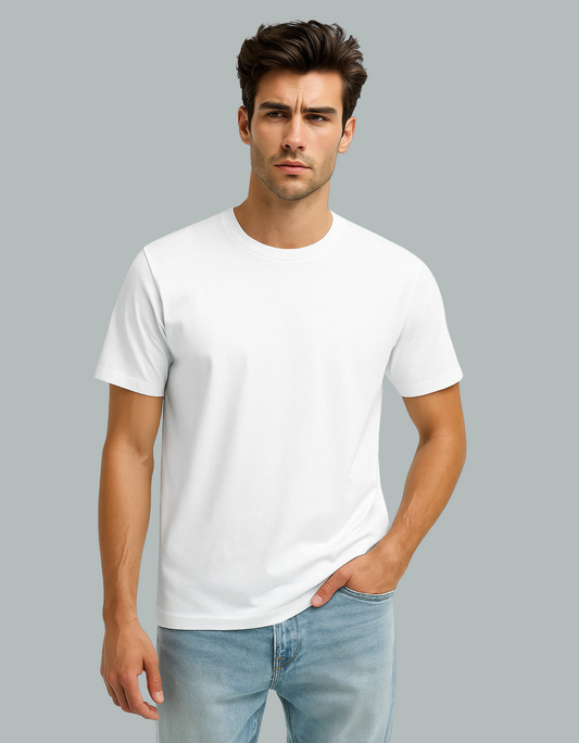 Unisex Classic Crew T-Shirt – 100% Cotton, Regular Fit, Bio-Washed, Pre-Shrunk Plain Tee