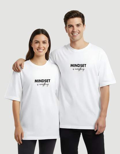 Unisex Terry Oversized Tee – Drop Shoulder, 260 GSM Cotton Blend, “Mindset is Everything” Print